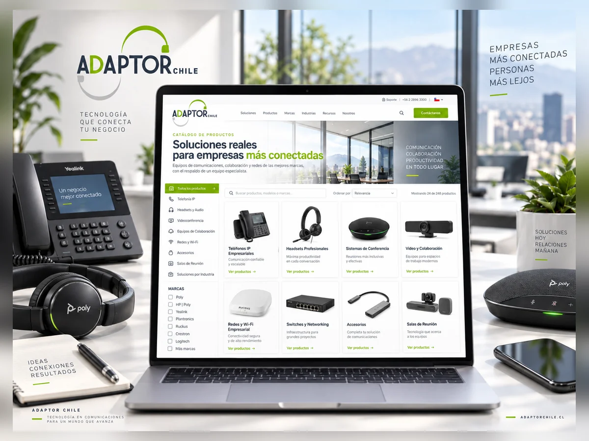 Catálogo web de productos tecnológicos de Adaptor Chile