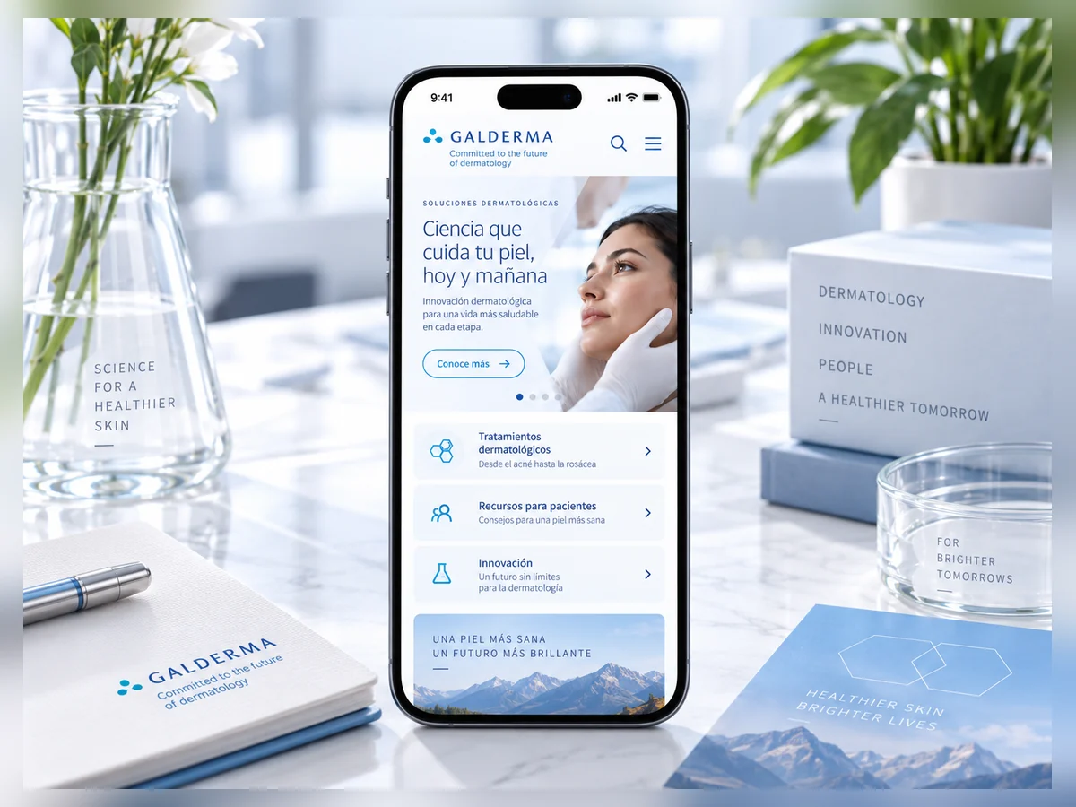 Interfaz editorial de Galderma para contenidos de dermatología