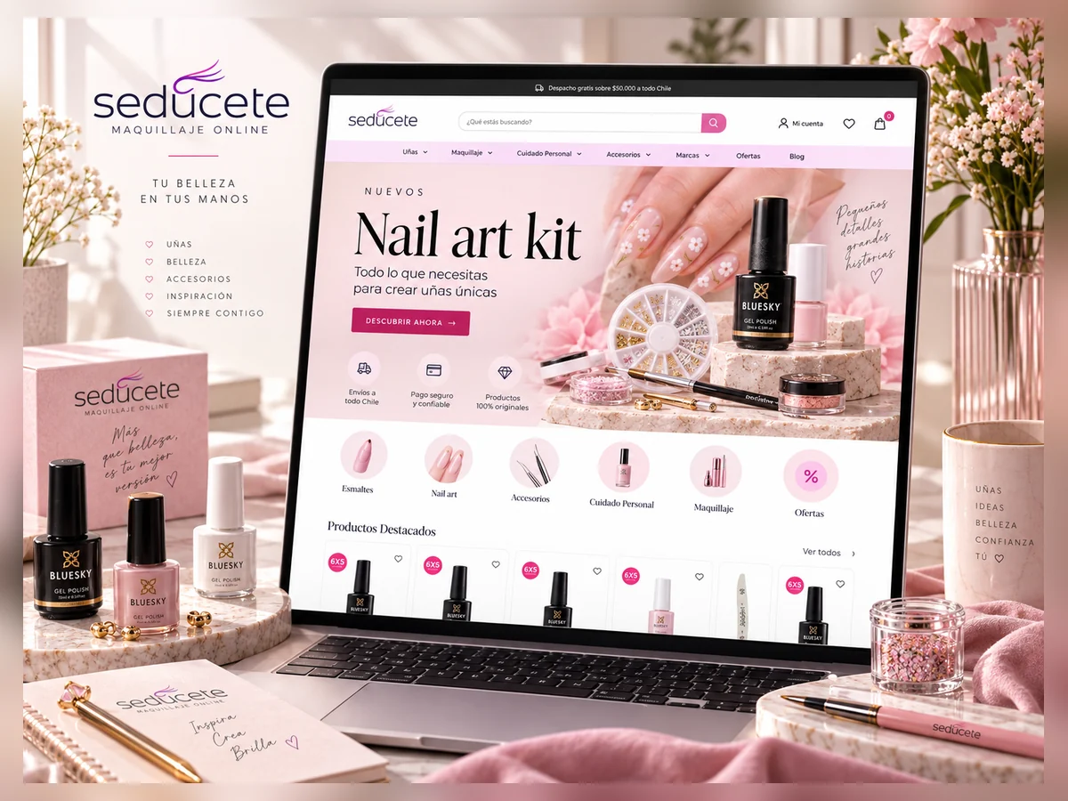 Vitrina web de productos de belleza de Sedúcete