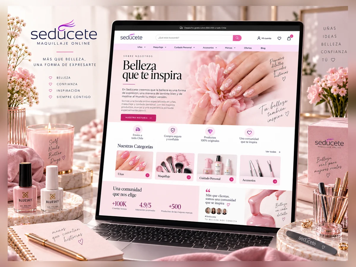 Presentación responsive de Sedúcete para navegación móvil