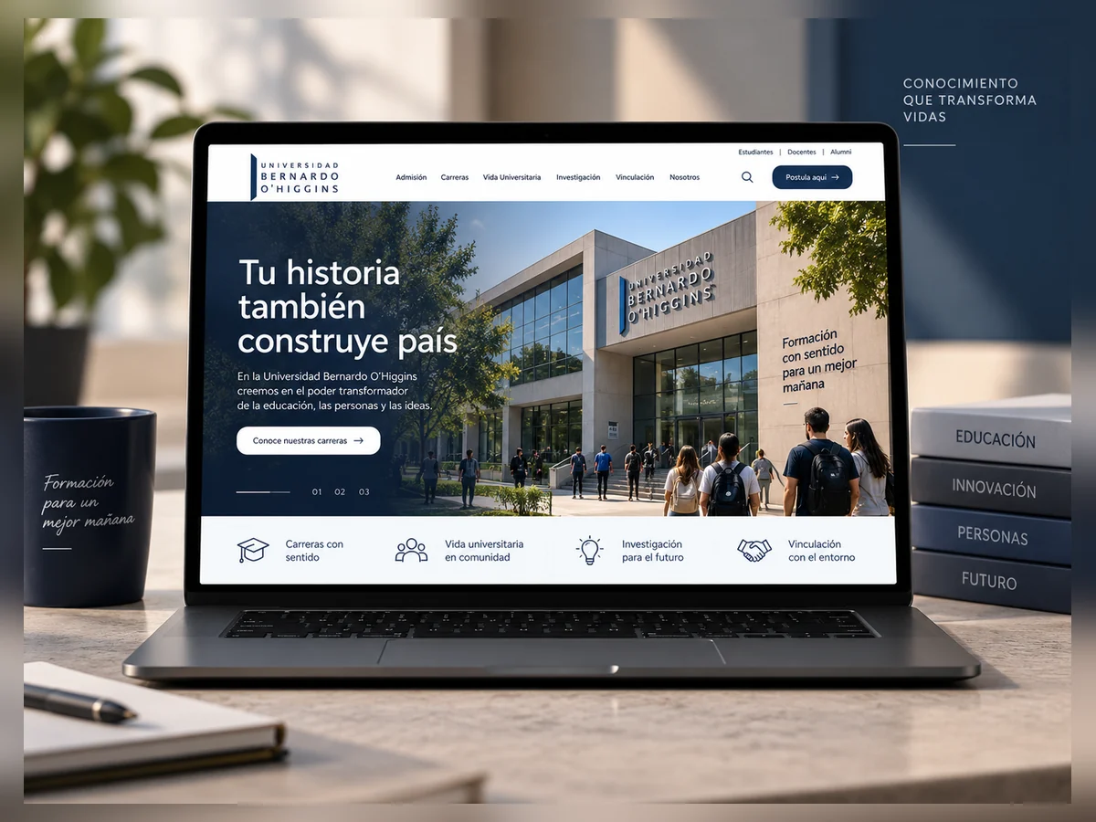 Interfaz institucional UBO con estudiantes y campus
